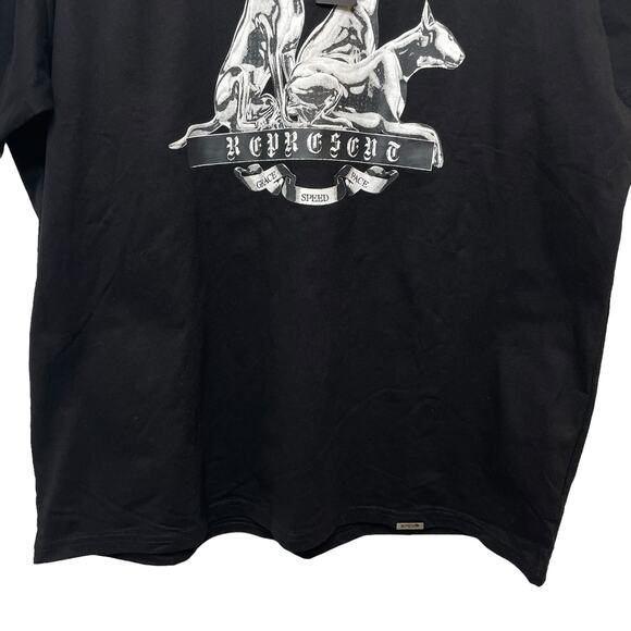 NWT Represent England Bullterrier T-Shirt Jet Black Designer Mens Size Large - Picture 8 of 16
